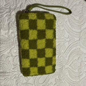 No Boundaries Green Checkered Phone Case with Strap